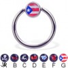 Captive bead ring with logo ball, 14 ga