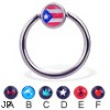 Captive bead ring with logo ball, 14 ga