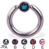 Captive bead ring with logo ball, 8 ga