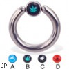 Captive bead ring with logo ball, 8 ga