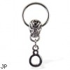 Captive bead ring with skull and handcuffs, 16 ga