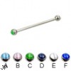 Cat Eye Ball Long Barbell (Industrial Barbell), 12 Ga