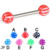 Checker tongue barbell, 14 ga