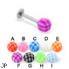 Checkered ball labret, 14 ga