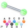 Checkered ball straight barbell, 12 ga