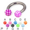 Checkered ball titanium circular barbell, 10 ga