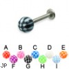 Checkered ball titanium labret, 14 ga