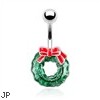 Christmas Wreath Belly Button Ring