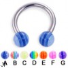 Circular barbell with acrylic layered balls, 12 ga