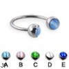 Circular barbell with cat eye balls, 16 ga