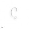 Clear Nose Screw / Nostril Piercing Retainer With Ball, 18 Ga