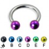 Colored ball circular barbell, 12 ga