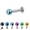 Colored ball labret, 12 ga