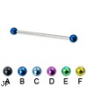 Colored ball long barbell (industrial barbell), 14 ga