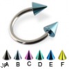 Colored cone circular barbell, 14 ga