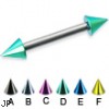 Colored cone straight barbell, 12 ga