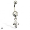 Crystal Cross Belly Button Ring