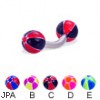 Curved barbell with balloon balls, 12 ga