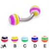 Curved barbell with circle balls, 12 ga