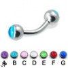 Curved barbell with hologram balls, 12 ga