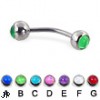 Curved barbell with hologram balls, 16 ga