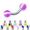 Curved barbell with striped balls, 12 ga