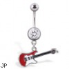 Dangling guitar belly button ring