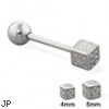 Die and ball straight barbell, 14 ga