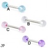 Disco ball tongue ring, 14 ga