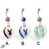 Double Pendant Playboy Belly Button Ring