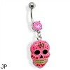 Epoxy Sugar Skull Dangle Navel Ring