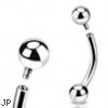 Externally Threaded And Internally Threaded Stainless Steel Curved Barbell, 14 Ga