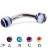 Eye ball curved barbell, 10 ga