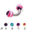 Eye ball titanium curved barbell, 12 ga