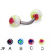 Eye ball titanium curved barbell, 14 ga