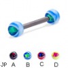 Eye ball titanium straight barbell, 12 ga