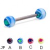 Eye ball titanium straight barbell, 14 ga