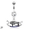 Eye Of Horus with Enamel Plating Dangle Surgical Steel Navel Ring