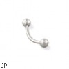 Eyebrow ring with balls, 18 ga