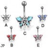 Fairy butterfly belly button ring