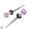 Fake Tapers with pink gem