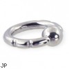 Fancy 2 notch captive bead ring, 8 ga