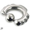 Fancy notched captive bead ring, 2 ga