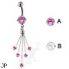 Fireworks belly button ring (titanium shaft)