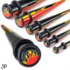 Flame print acrylic taper