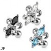 Fleur De Lis Surgical Steel Cartilage/Tragus Barbell