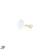 Flexible bioplast labret with 14K gold push-in ball with 2mm gem, 16ga