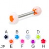 Flower ball and half ball straight barbell, 14 ga