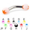 Flower ball curved barbell, 10 ga