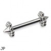 Flower Cone Straight Barbell, 12 Ga